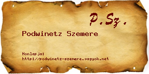 Podwinetz Szemere névjegykártya